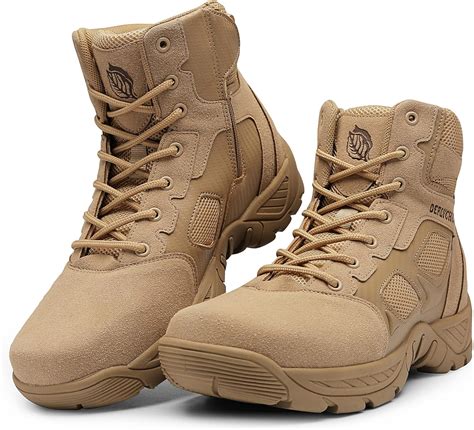 DERLYCHUG Botas militares tácticas de combate para hombre con cierre