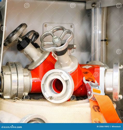 Equipment Inside The Rescue Fire Truck Fire Engine Stock Photo Image