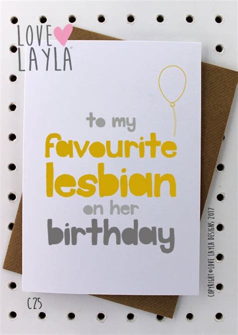 Favourite Lesbian LGBTIQ Birthday Card Funny Birthday Card Etsy Australia