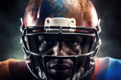 Premium Ai Image American Football Player Closeup Generate Ai