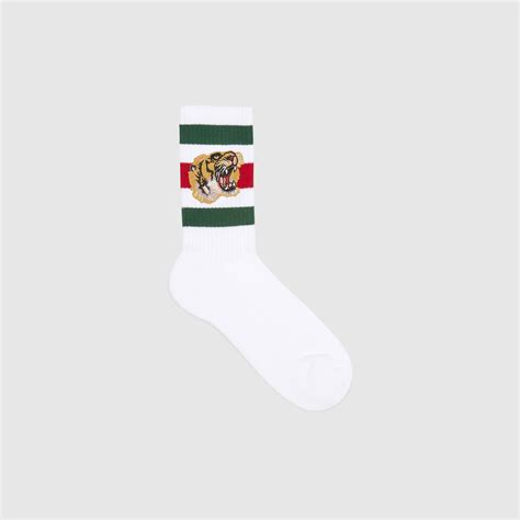 Stretch cotton socks with tiger - Gucci Men's Socks 4500394G4829066