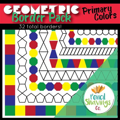 This pack includes 8 unique styles of geometric borders, each of which ...