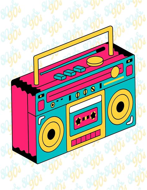 Boombox Png File 90s Boom Box Png File 1990s Design Retro Etsy