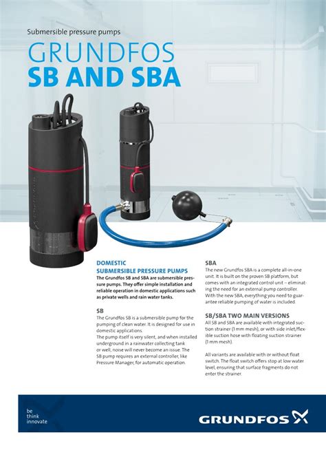 Grundfos Submersible Sba A Rains Mains Get Tanked Water Tanks