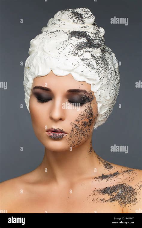 Beauty Woman With Poppy Seeds Hairstyle Stock Photo Alamy