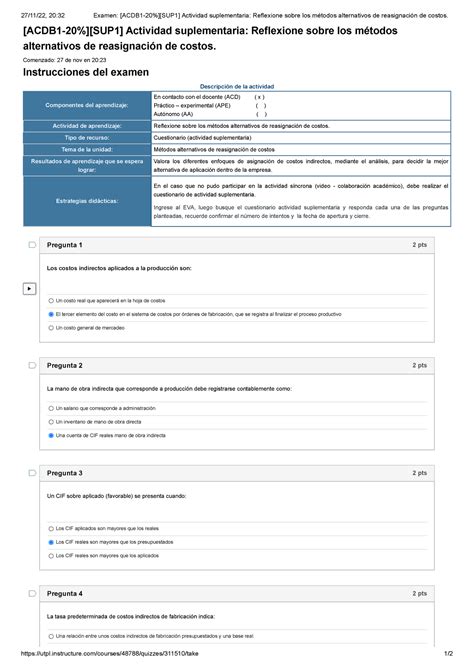 Examen ACDB 1 20 SUP 1 Actividad Suplementaria Reflexione Sobre Los