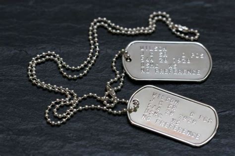 Solid 100% Sterling Silver Army Dog Tags