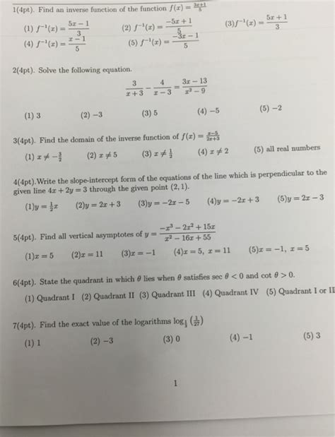 Solved Find An Inverse Function Of The Function F X 3x