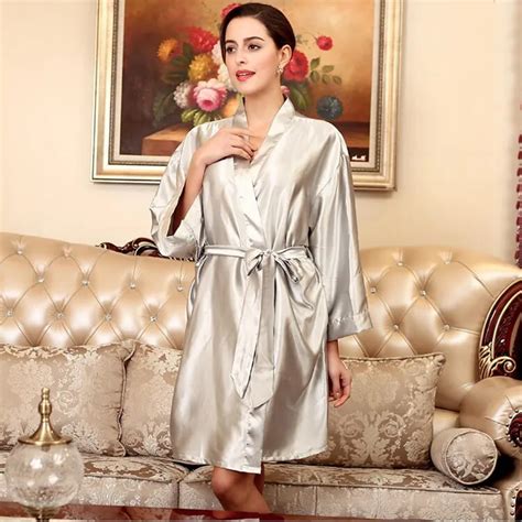 Aliexpress Buy Yt Bathrobe Women Satin Silk Sexy Robes Night