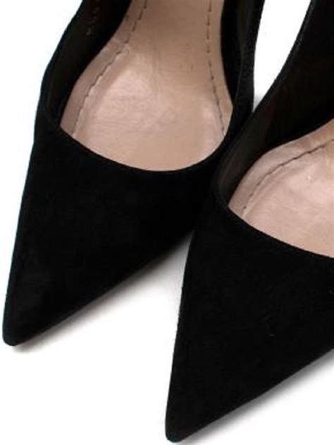 Crystal Embellished Black Suede Slingback Heels For Sale At 1stdibs