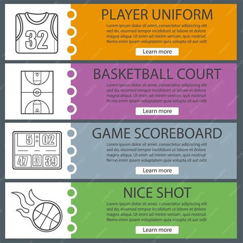 Premium Vector | Basketball banner templates set