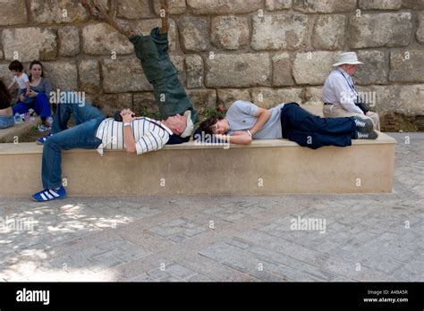 people   siesta   city square  seville stock photo alamy