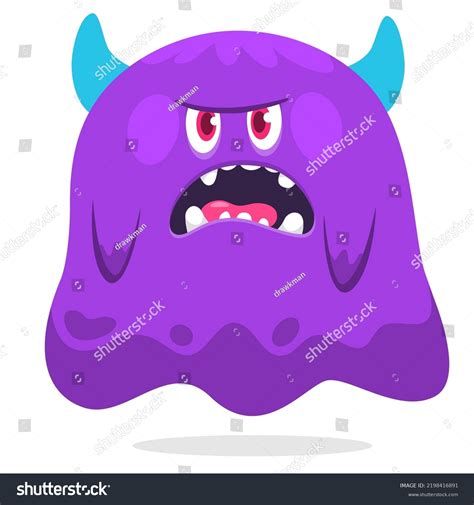 Angry Cartoon Ghost Character Illustration Cute Stock Vector Royalty