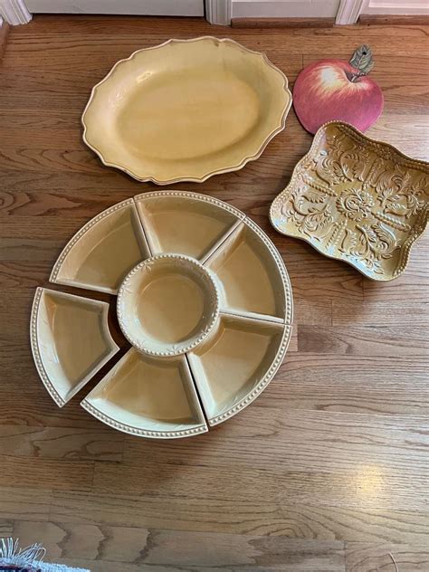 Lot Of Hand Painted Cermiche Toscane Platter Debbie Segura