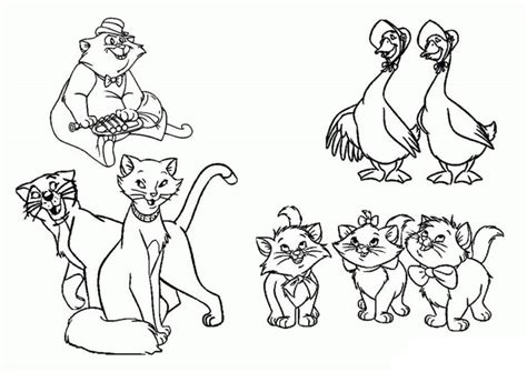 Coloriage Personnages dans Les Aristochats télécharger et imprimer