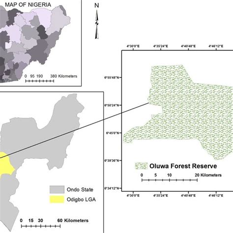 Map Of Nigeria With Ondo State Odigbo Local Government Area And Oluwa Download Scientific