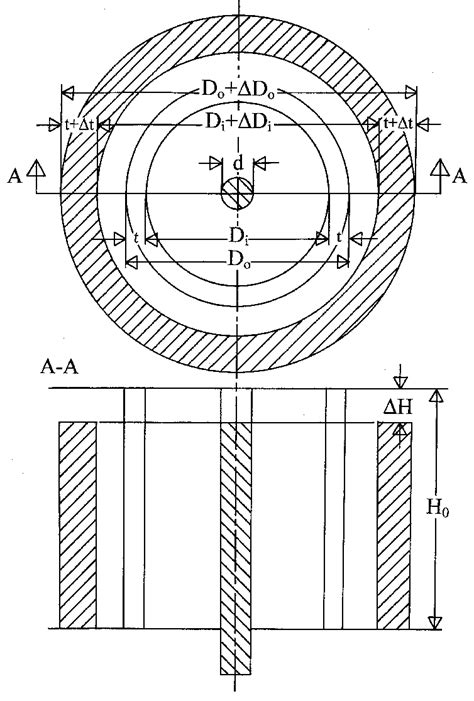 Plan And Cross Sectional Views Of Hollow Cylinder Specimen Before And