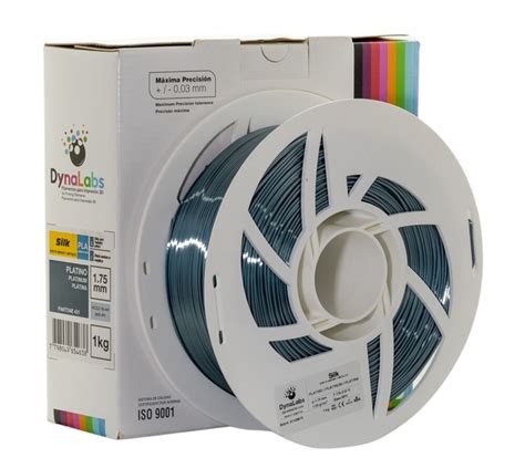 Filamento PLA SILK Platino DynaLabs 1 75mm 1Kg