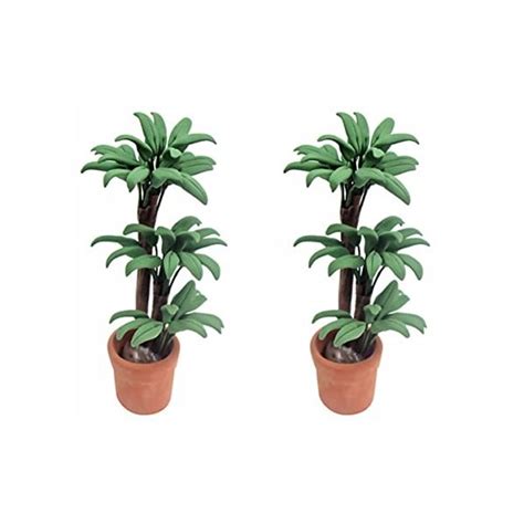 Toyvian Pi Ces Maison De Poup E Arbre En Pot Plante Paysag Re Min