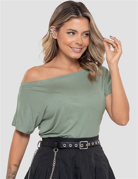 Blusa Ombro A Ombro Verde Claro Perfit