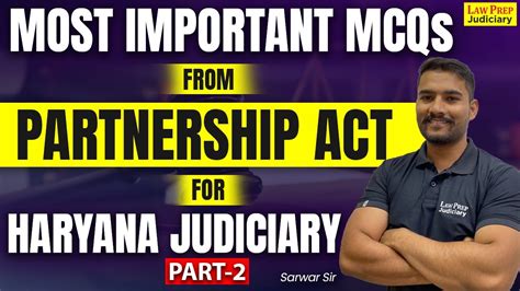 Most Important Mcqs From Partnership Act For Haryana Judiciary The