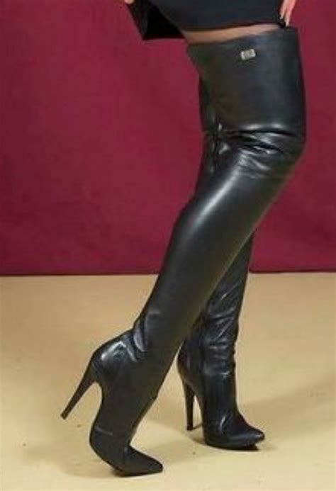 NicePics Leather Over The Knee Boots Thigh High Stiletto Boots