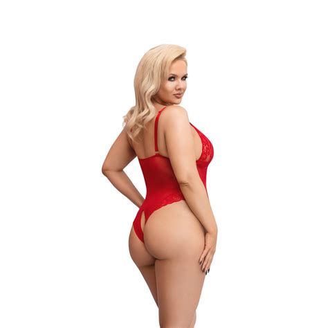 Plus Size Body Ouvert Transparent Crotchless Bodysuit Erotic Bbw