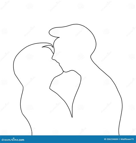 Man And Woman Kissing Each Other Hand Drawing Stock Illustration Illustration Of Feeling