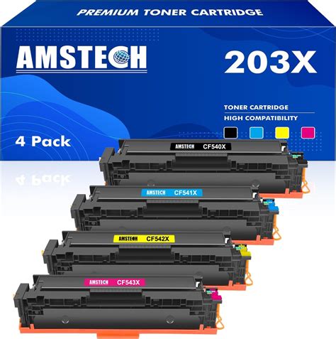 4 Pack Compatible 203x Toner Cartridge Replacement For Hp 203x Cf540x