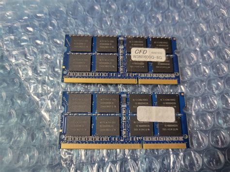 【やや傷や汚れあり】即決 Cfd製 Ddr3 8gb×2枚 合計16gb Pc3 12800s So Dimm W3n1600q 8g 送料