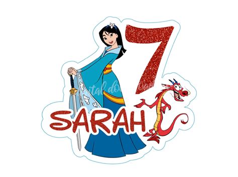 Mulan Cake Topper Mulan Cake Topper Printable Mulan Birthday Etsy