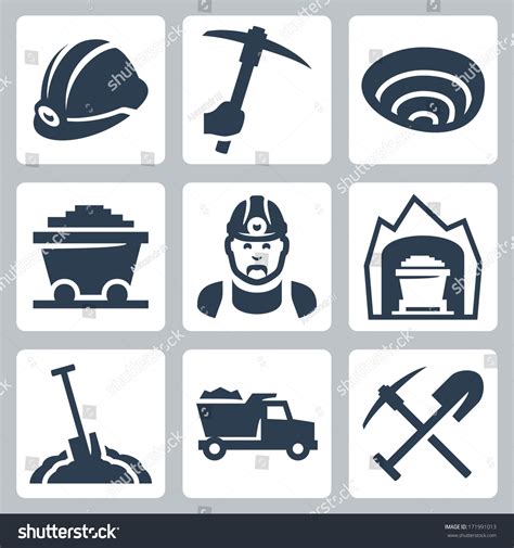 Vector Isolated Mining Icons Set 171991013 Shutterstock