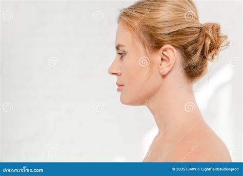 Side View Of Attractive And Naked Stock Image Image Of Woman Daylight