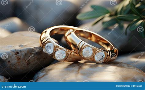 Shiny Gold Wedding Ring Symbol Of Love And Togetherness Generated By