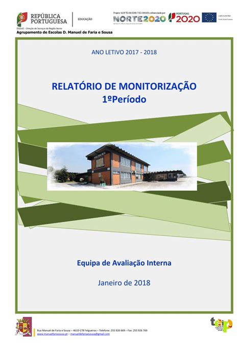 PDF RELATÓRIO DE MONITORIZAÇÃO 1ºPeríodo Resultados da avaliação