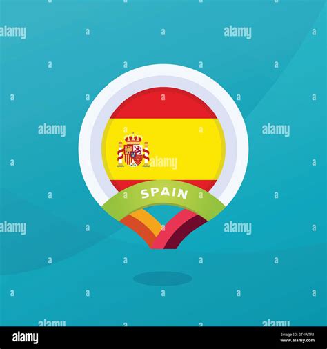 Spain flag map location pin european football Vector Image Stock Vector ...