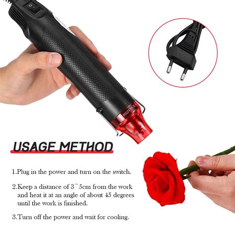 300W Heat Gun Hand Hold Hot Air Heat Gun Blower 220V Plastic Shrink Tube Gun Gum Remover With On