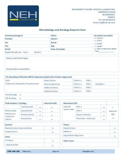 Fillable Online Microbiology And Serology Request Form Fax Email Print