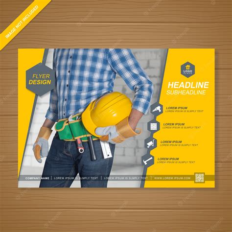 Premium Vector Construction Cover Flyer Design Template