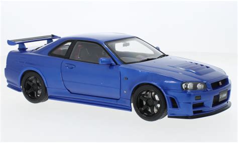 Diecast Model Cars Nissan Skyline 118 Autoart Gt R R34 Nismo Z Tune Blue Rhd 2005