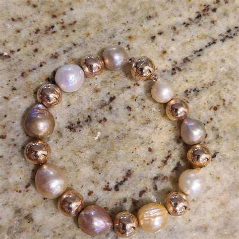 Honora Pearl Set Italy Bronze 925 Bead Bracelet Depop