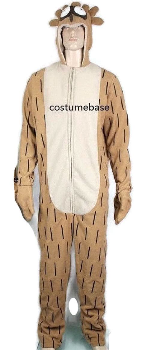 Regular Show Rigby Jumpsuit Mascot Fleece Adult Hood Costume Ebay