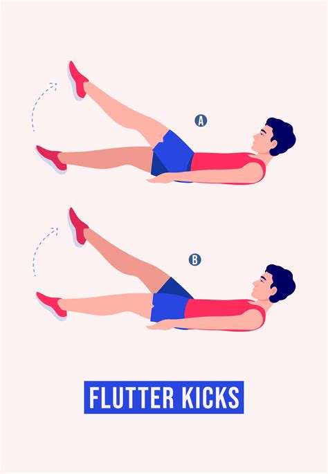 Flutter Kicks exercise, Men workout fitness, aerobic and exercises. 11124827 Vector Art at Vecteezy