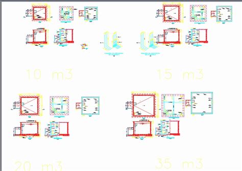 Plano De Reservorio Apoyado M En Autocad Cad Kb Bibliocad