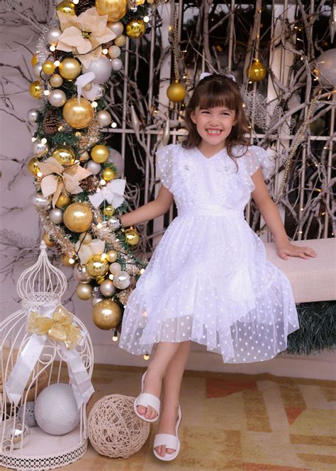 Vestido Infantil Ano Novo - Vestido Infantil Lindo Branco Ano Novo | Elo7 Produtos Especiais