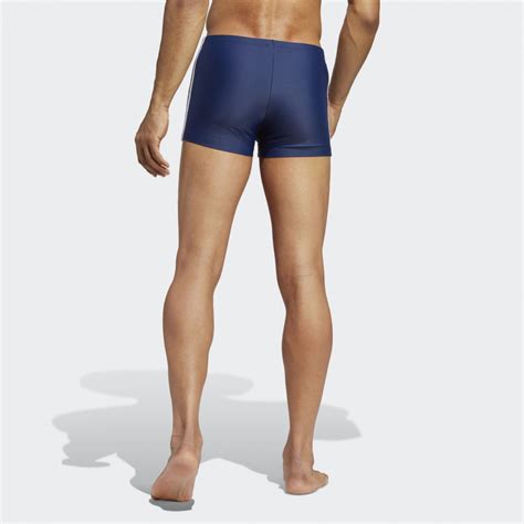 Adidas Classic 3 Stripes Swim Boxers Team Navy Blue 2 White Ib9375