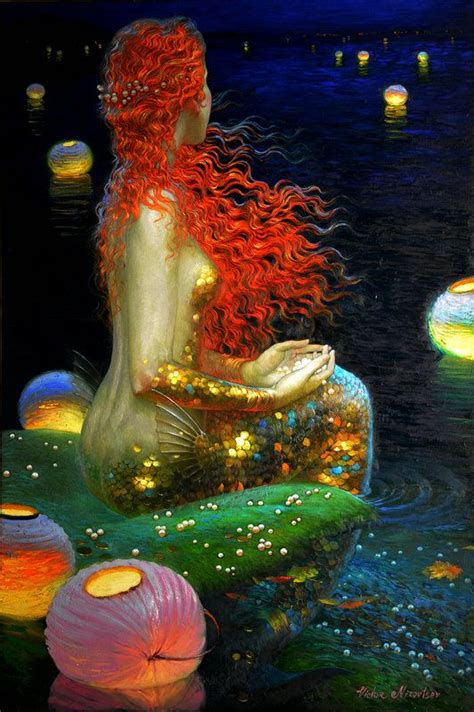 2019 Victor Nizovtsev Oil Painting Fantasy Mermaid Series Art