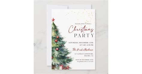 Elegant Christmas Party Invitation | Zazzle