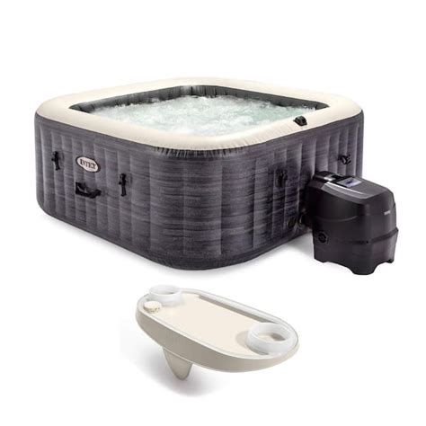Intex PureSpa Plus 4 Person Portable Inflatable Hot Tub Spa And Cushioned Pillow White 4 Pack