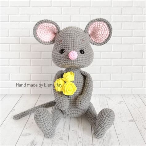 Игрушки ручной работы, амигуруми, мышка, вязаная мышка, мышонок ...